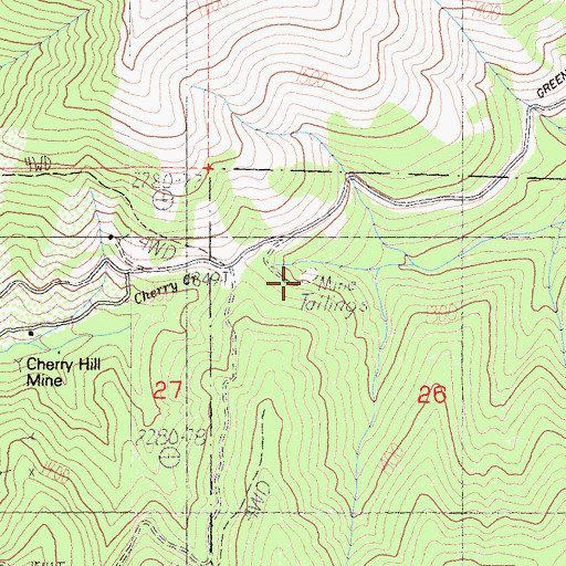Topographic Map of Mount Vernon Mine, CA
