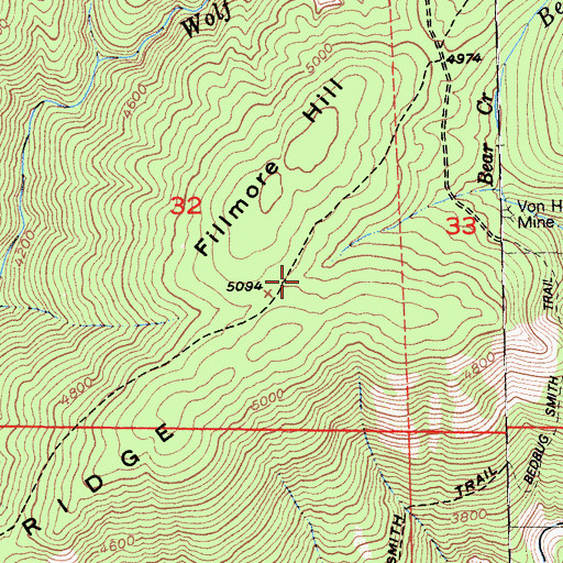 Topographic Map of Palmer Ridge, CA