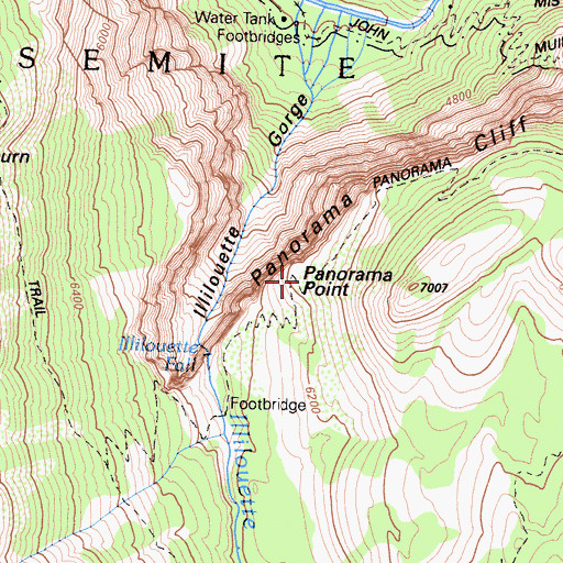 Topographic Map of Panorama Point, CA