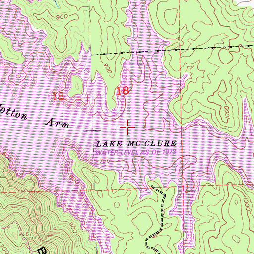 Topographic Map of Cotton Arm, CA