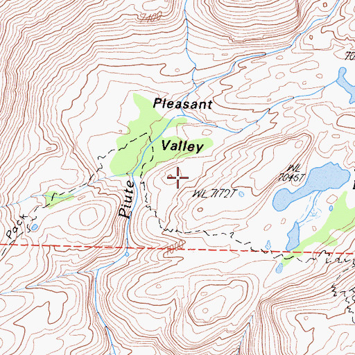 Topographic Map of Pleasant Valley, CA
