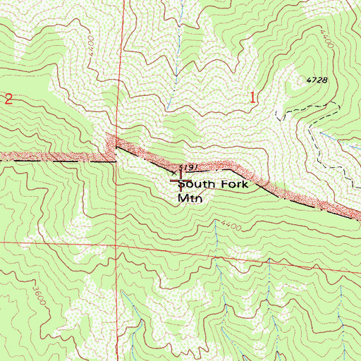 Topographic Map of South Fork Mountain, CA
