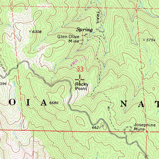 Topographic Map of Rocky Point, CA