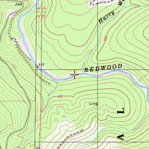 Topographic Map of Harry Weir Creek, CA