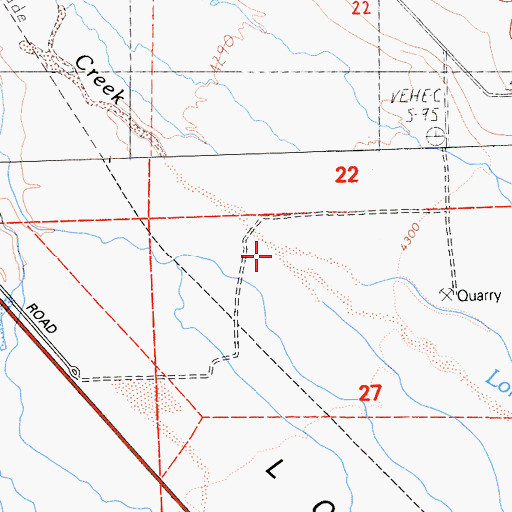 Topographic Map of Dry Valley Creek, CA