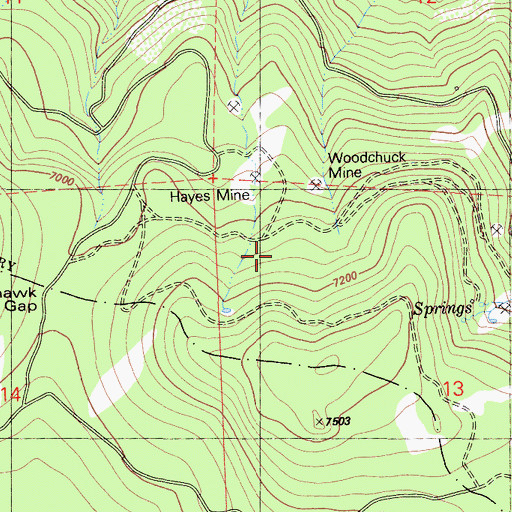 Topographic Map of Kelly Cabin, CA