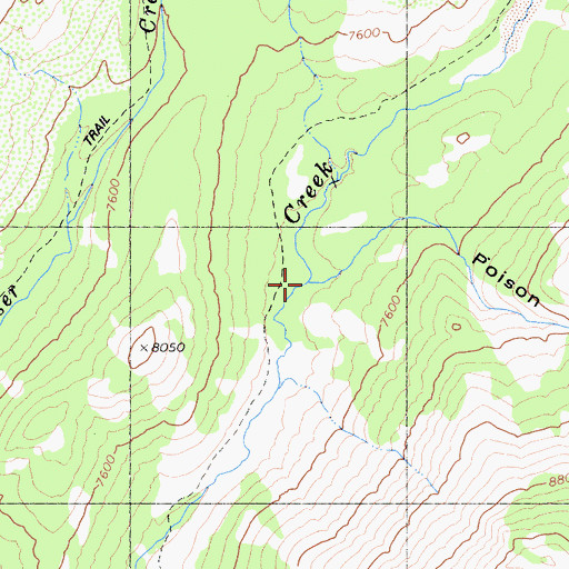 Topographic Map of Poison Canyon, CA