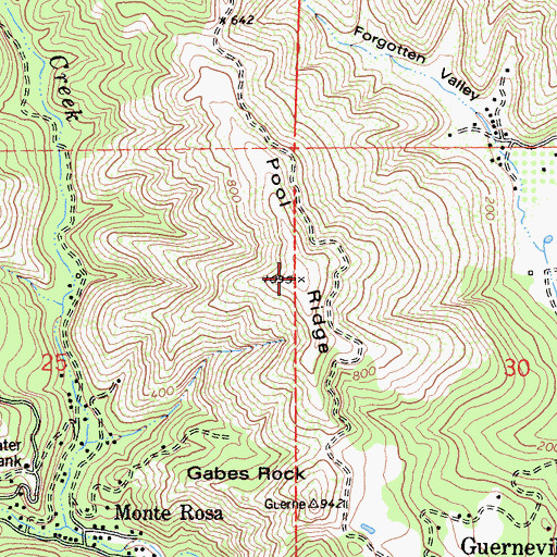 Topographic Map of Pool Ridge, CA