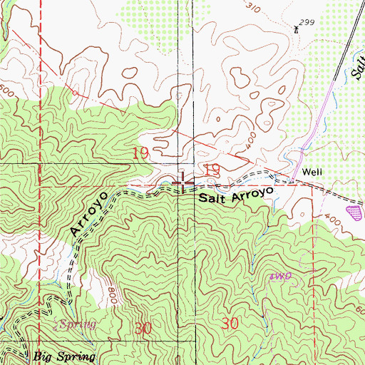 Topographic Map of Salt Arroyo, CA