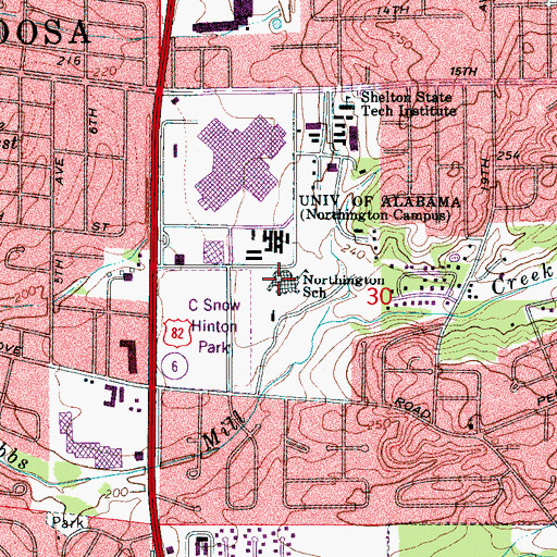 Topographic Map of Northington Elementary School, AL