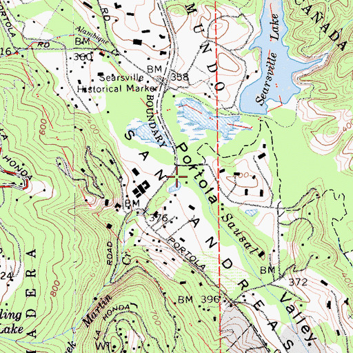 Topographic Map of Sausal Creek, CA