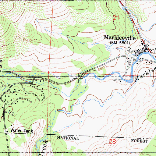 Topographic Map of Pleasant Valley Creek, CA