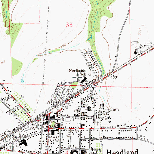 Topographic Map of Northside High School, AL