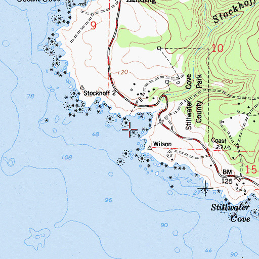 Topographic Map of Stillwater Cove, CA