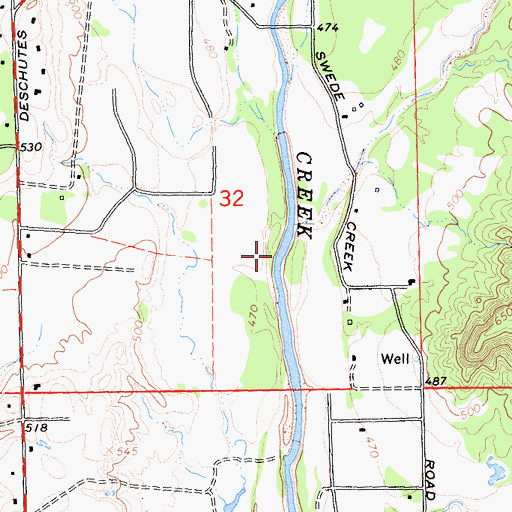 Topographic Map of Swede Creek, CA