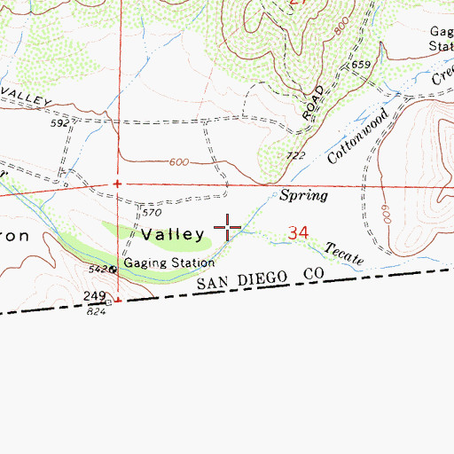 Topographic Map of Cottonwood Creek, CA