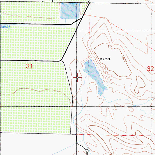 Topographic Map of Pastoria Creek, CA