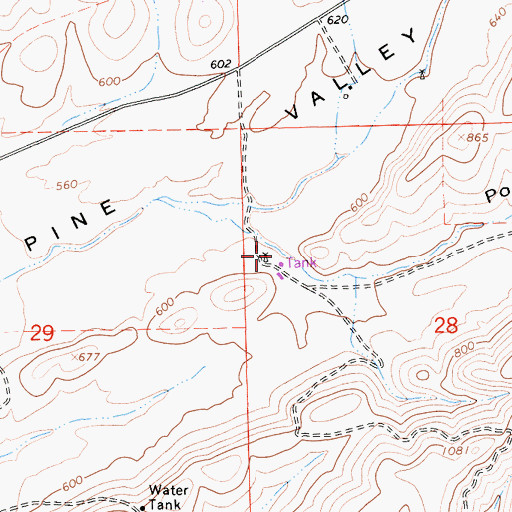 Topographic Map of Portugee Canyon, CA