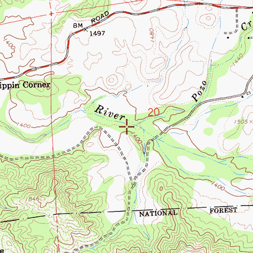 Topographic Map of Pozo Creek, CA
