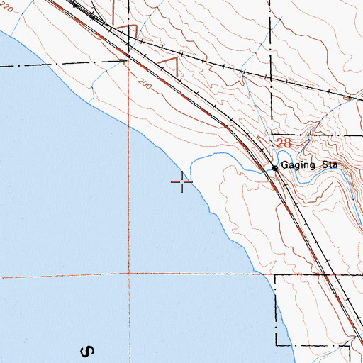 Topographic Map of Salt Creek, CA
