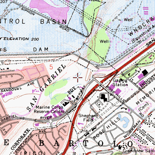 Topographic Map of San Jose Creek, CA
