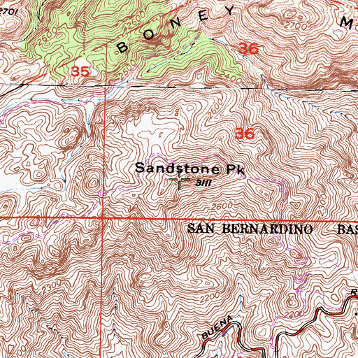 Topographic Map of Santa Monica Mountains, CA