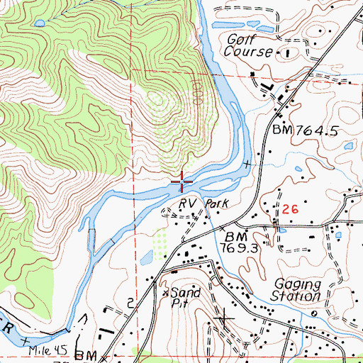 Topographic Map of South Fork Kaweah River, CA