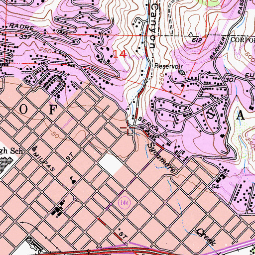 Topographic Map of Sycamore Canyon, CA