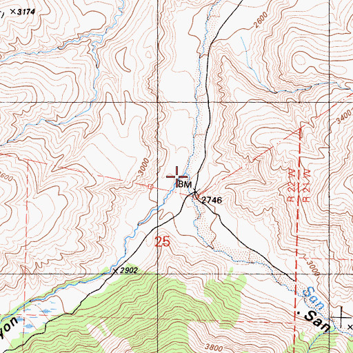 Topographic Map of Doc Williams Canyon, CA