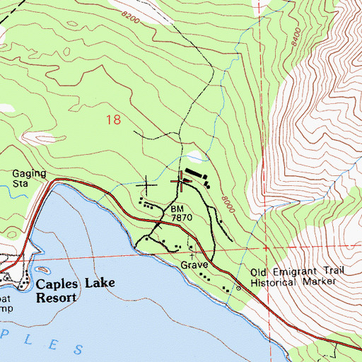 Topographic Map of Caples Lake Maintenance Station, CA