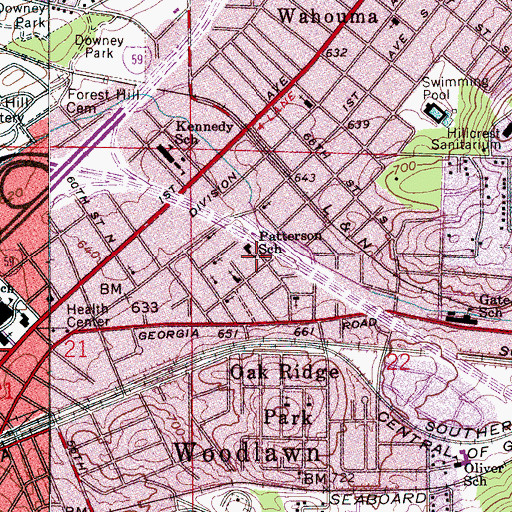 Topographic Map of Patterson Elementary School, AL