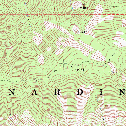 Topographic Map of Barker Dam, CA