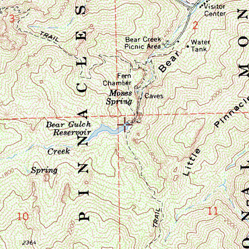 Topographic Map of Bear Gulch Dam, CA