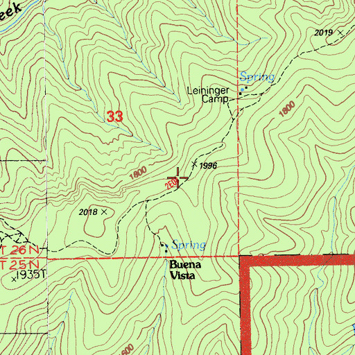 Topographic Map of Buena Vista Trail, CA