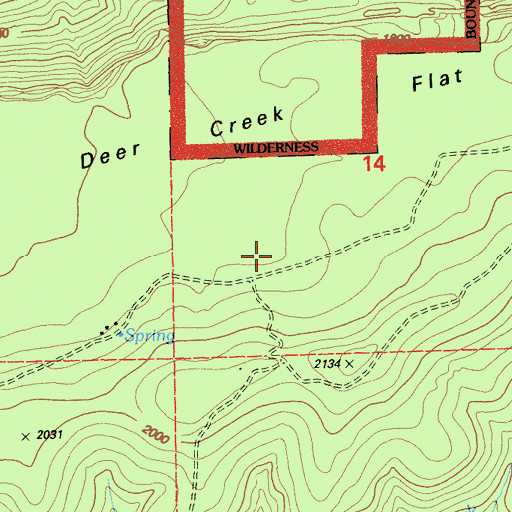 Topographic Map of Deer Creek Flat, CA