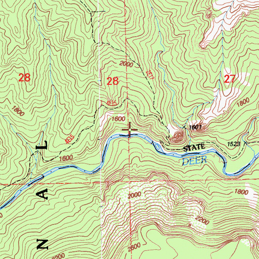 Topographic Map of Graham Trail (historical), CA
