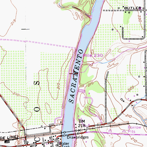 Topographic Map of Mill Creek, CA