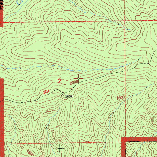 Topographic Map of Moak Trail (historical), CA