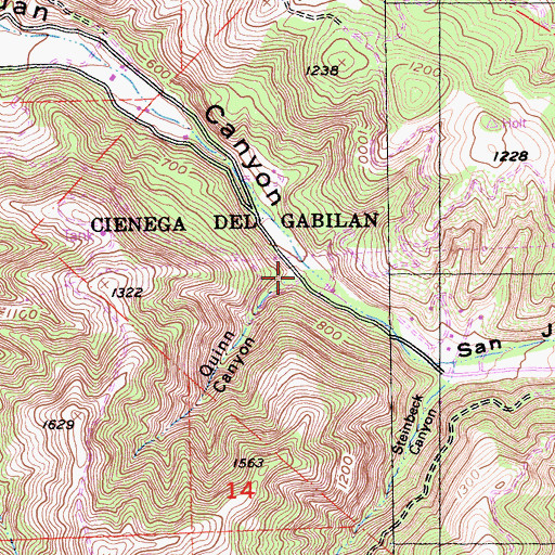 Topographic Map of Quinn Canyon, CA