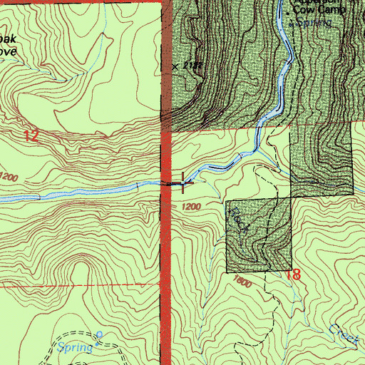 Topographic Map of Rock Creek, CA