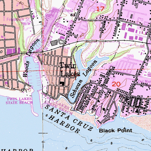 Topographic Map of Schwan Lagoon, CA