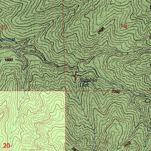 Topographic Map of Sulphur Lick, CA
