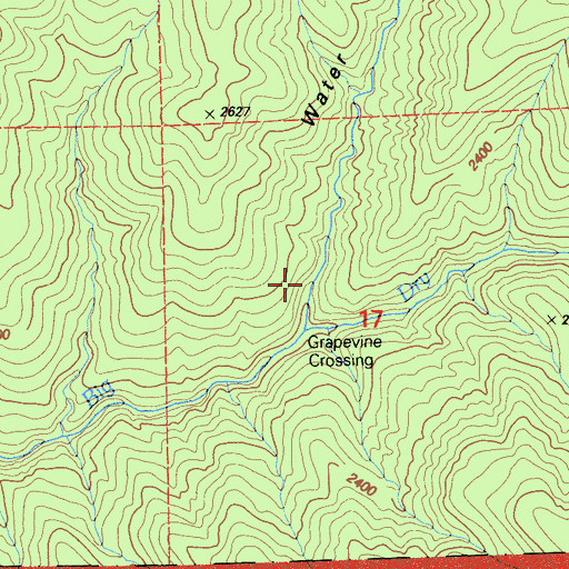 Topographic Map of Water Hollow, CA
