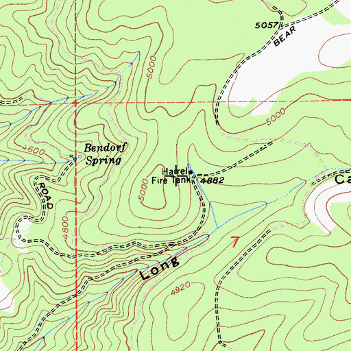 Topographic Map of Harrel Fire Tank, CA