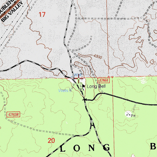 Topographic Map of Long Bell Forest Service Station, CA