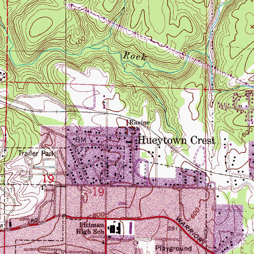 Topographic Map of Ravine Elementary School, AL