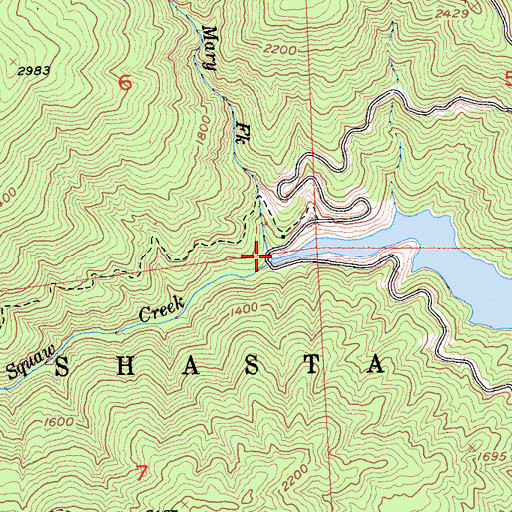 Topographic Map of Mary Fork, CA