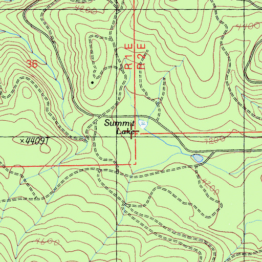 Topographic Map of Summit Lake, CA