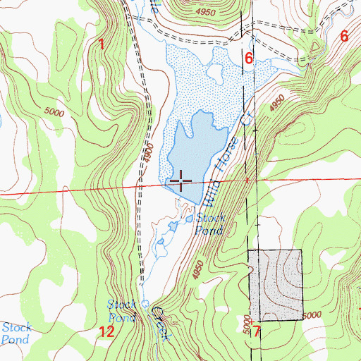 Topographic Map of Wild Horse Creek, CA