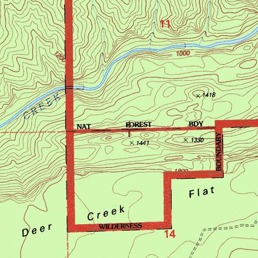 Topographic Map of Ishi Caves, CA